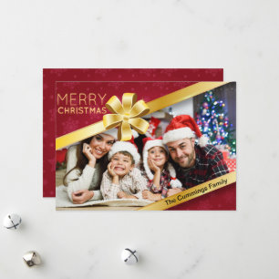 Cartes Pour Fêtes Annuelles Red Snowflake Christmas Photo Holiday Card