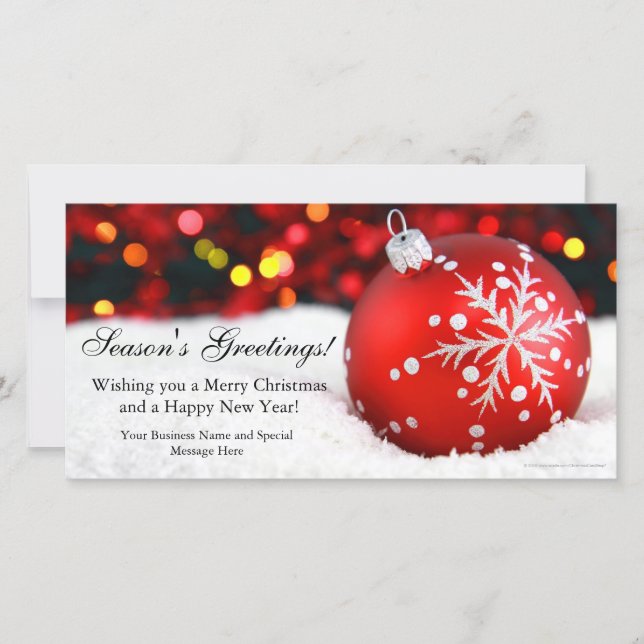 Cartes Pour Fêtes Annuelles Red Sparkle Noël d'affaires (Devant)