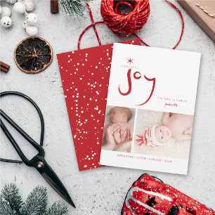 Cartes Pour Fêtes Annuelles Red Sweetest Joy Cute Baby First Christmas Photo