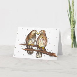 Cartes Pour Fêtes Annuelles Red Tail Hawk Amateurs d'oiseaux de neige Vacances