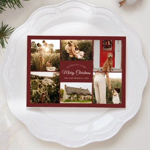 Cartes Pour Fêtes Annuelles Red Very Joyeux Noël Six Photo Collage