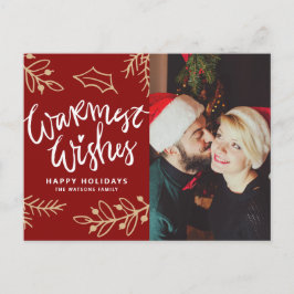 Cartes Pour Fêtes Annuelles Red Warmest Wings Calligraphie Photo de vacances