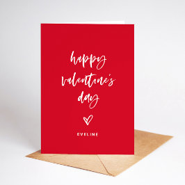 Cartes Pour Fêtes Annuelles Red | White Décontracté Script et coeur Valentine