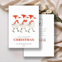 Cartes Pour Fêtes Annuelles Red Winter Quacking Christmas Canards Business Log
