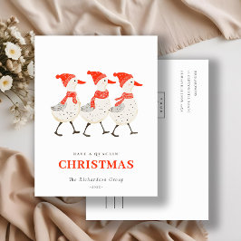Cartes Pour Fêtes Annuelles Red Winter Quacking Christmas Canards Business Log