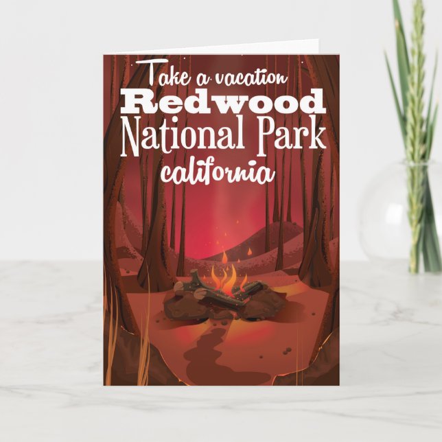 Cartes Pour Fêtes Annuelles Redwood National Park, Californie affiche de voyag (Devant)