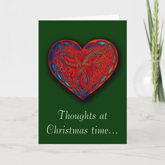 Cartes Pour Fêtes Annuelles Réflexions à l'heure de Noël... Salutation romanti (Devant)