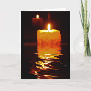 Cartes Pour Fêtes Annuelles Réflexions de lueur d'une bougie
