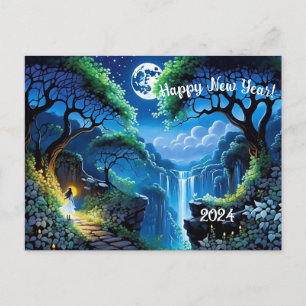 Cartes Pour Fêtes Annuelles Réflexions sur la Lune de l'espoir Nouveaux débuts