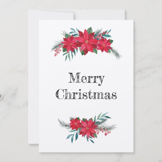Cartes Pour Fêtes Annuelles Refugio de invierno de Poinsettias (Devant)