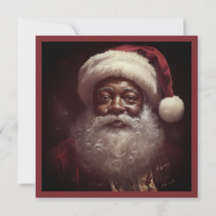 Cartes Pour Fêtes Annuelles Regal noir Père Noël barbe blanche Santa Hat