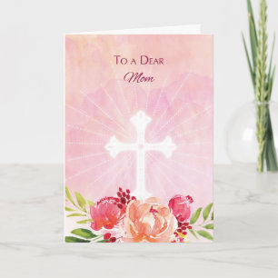 Cartes Pour Fêtes Annuelles Regard religieux d'aquarelle de bénédictions de