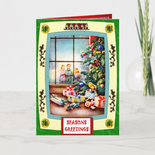Cartes Pour Fêtes Annuelles Regardez à travers la fenêtre de Noël (Devant)