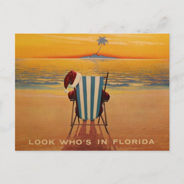 Cartes Pour Fêtes Annuelles Regardez qui est en Floride (Devant)