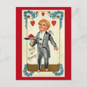 Cartes Pour Fêtes Annuelles Regards Cupid Tuxedo Valentine Élégant Vintage