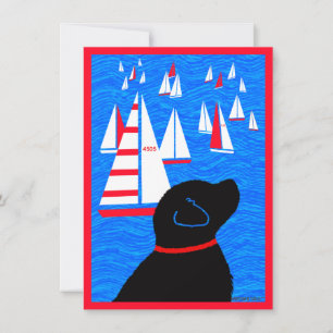 Cartes Pour Fêtes Annuelles Regatta Day Black Dog Blank Flat Card