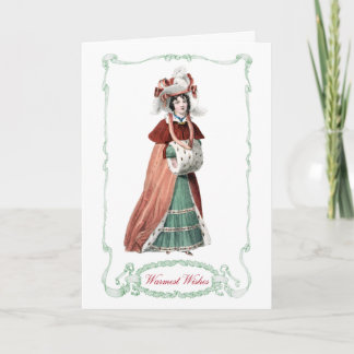 Cartes Pour Fêtes Annuelles Regency Fashion Plate Christmas Card Antique Print