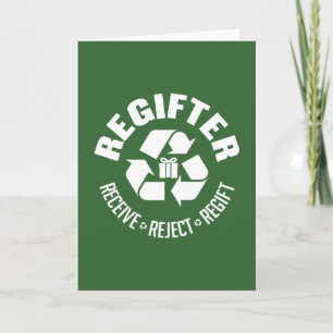 Cartes Pour Fêtes Annuelles Regifter - recevoir, rejeter, re-faire.