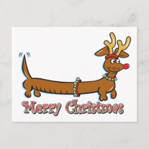 Cartes Pour Fêtes Annuelles Reindeer Christmas Doxie