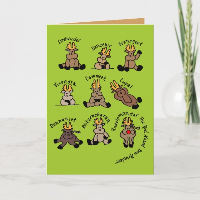 Cartes Pour Fêtes Annuelles Reindeer du Punjabi (Devant)