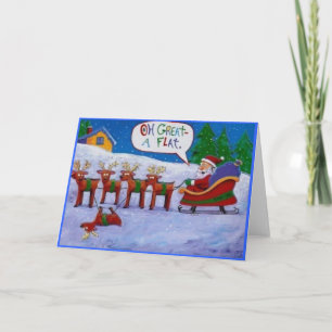 Cartes Pour Fêtes Annuelles Reindeer Flat Christmas Card