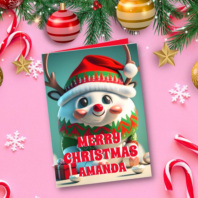 Cartes Pour Fêtes Annuelles Reindeer Noël Personnalisé Enfants Photo (Créateur téléchargé)