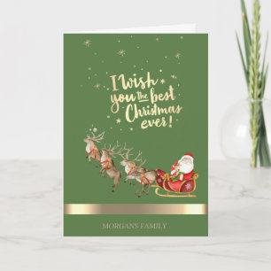 Cartes Pour Fêtes Annuelles Reindees, Père Noël, Sleigh