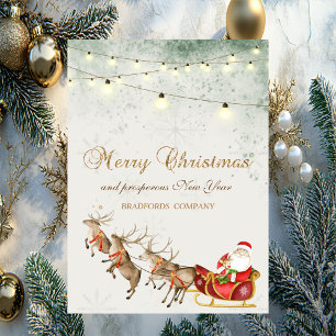 Cartes Pour Fêtes Annuelles Reindees, Père Noël, Sommeil, Lumières, Snowflakes