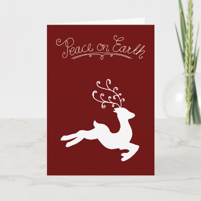 Cartes Pour Fêtes Annuelles Reinder de la paix (Devant)
