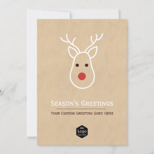 Cartes Pour Fêtes Annuelles Reinder de Noël d'entreprise avec logo