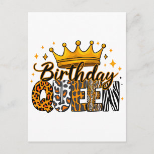 Cartes Pour Fêtes Annuelles Reine d'anniversaire Crown Safari