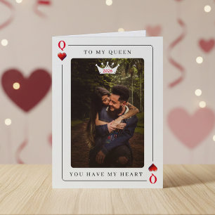 Cartes Pour Fêtes Annuelles Reine de cœur Poker Photo Saint-Valentin