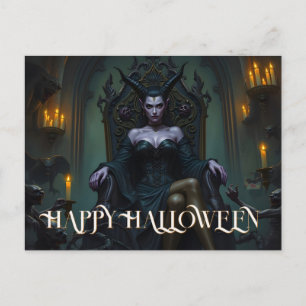 Cartes Pour Fêtes Annuelles Reine Démon Trônant à la Lumière des Chandelles