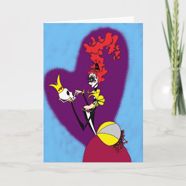 Cartes Pour Fêtes Annuelles Reine des Coeurs "I Love Your Skull" Valentine (Devant)