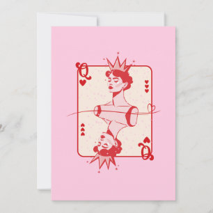 Cartes Pour Fêtes Annuelles Reine des Coeurs rouge et rose