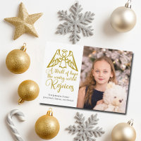 Rejoice Angel Elegant Gold Famille Photo Noël