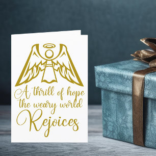 Cartes Pour Fêtes Annuelles Rejoice Angel Elegant Or Noël religieux