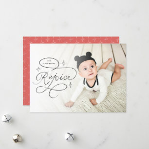 Cartes Pour Fêtes Annuelles Rejoice Hand Lettré Stars Noël Photo