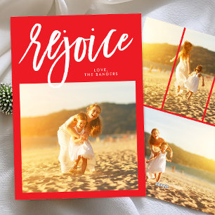 Cartes Pour Fêtes Annuelles : Rejoice" Photo religieuse de Noël