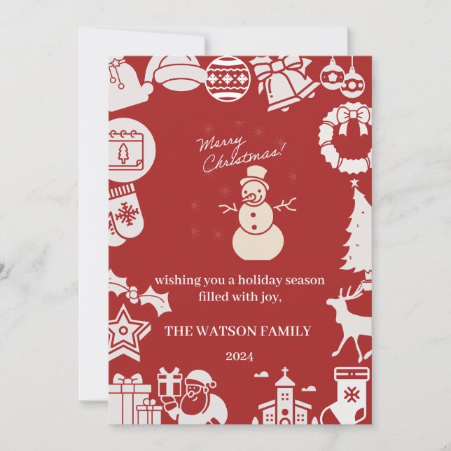 Cartes Pour Fêtes Annuelles "Rejoignez-nous pour une Soirée de Noël festive !" (Devant)
