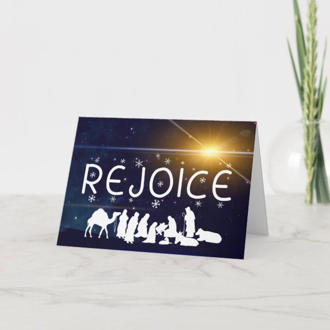 Cartes Pour Fêtes Annuelles REJOIR Nativité de Noël (Devant)