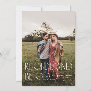 Cartes Pour Fêtes Annuelles Réjouissez et soyez heureux Modern Peach