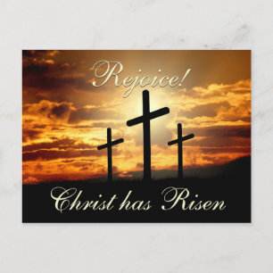 Cartes Pour Fêtes Annuelles Réjouissez-vous ! Christ s'est ressuscité, croix d