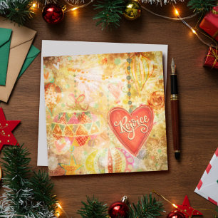 Cartes Pour Fêtes Annuelles Réjouissez-vous des ornements de Noël Plutôt Inspi