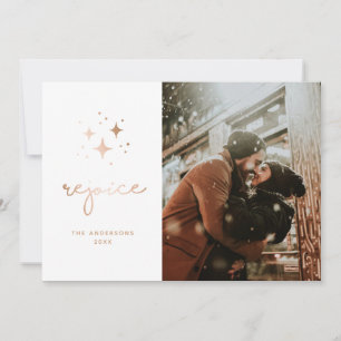 Cartes Pour Fêtes Annuelles Réjouissez-vous. Gold religieux script de Noël pho