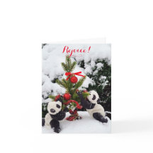 Réjouissez-vous Noël Nouvel An Pandas en jeu