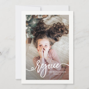 Cartes Pour Fêtes Annuelles Réjouissez-vous Script de Noël avec photo