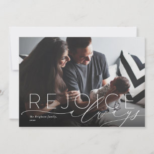 Cartes Pour Fêtes Annuelles Réjouissez-vous toujours annonce de naissance reli