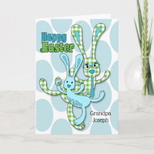 Cartes Pour Fêtes Annuelles Relation personnalisée Pâques en vert et bleu