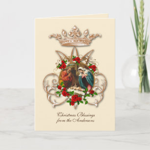 Cartes Pour Fêtes Annuelles Religieuse Vierge Marie Nativité St. Joseph Jésus